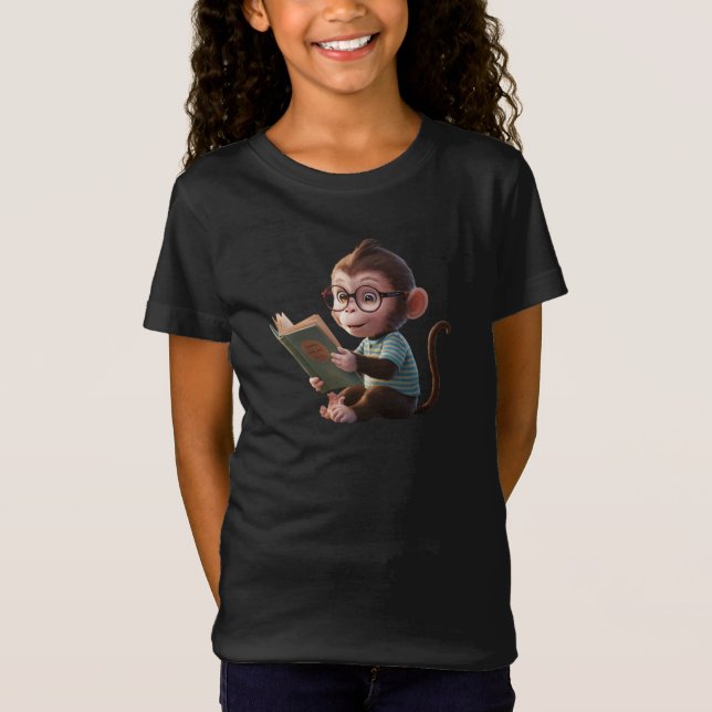 Monkey Reading Graphic Tee t-shirt (Front)