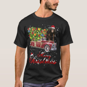 Monkey Rides Red Truck Christmas Pajama T-Shirt