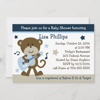 Monkey Rocker Baby Shower Invitation