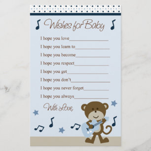 Monkey Rocker Guitar Player Wishes for Baby Shower