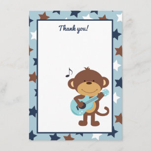 Monkey Rockstar Guitar Thank you card