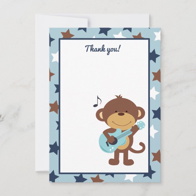 Monkey Rockstar Guitar Thank you card (Front)