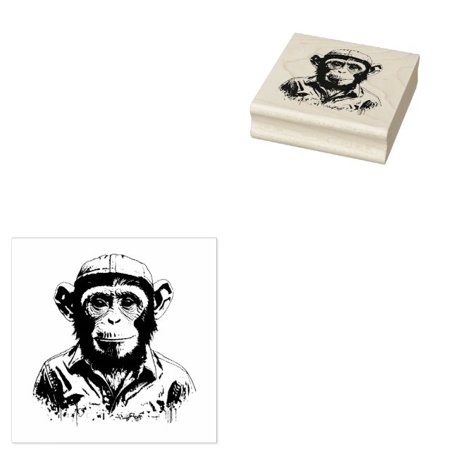 Monkey  rubber stamp (Stamped)
