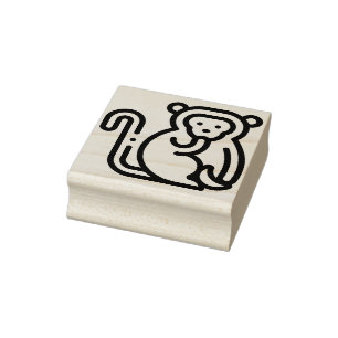 Monkey Rubber Stamp