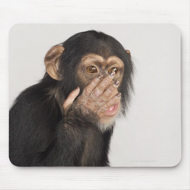 Monkey rubbing its face mouse mat (Front)