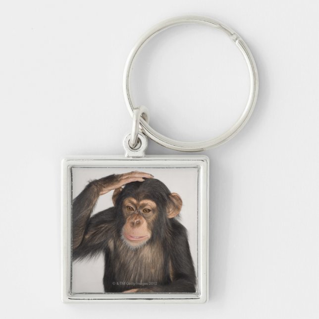 Monkey scratching its head key ring (Front)