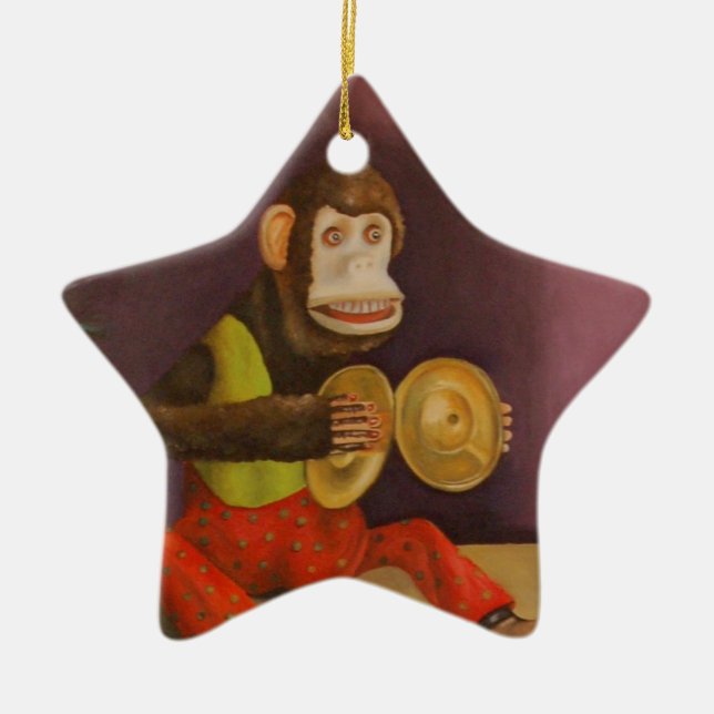 Monkey See Monkey Do Ceramic Tree Decoration (Front)