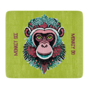 Monkey See, Monkey Do Cutting Board