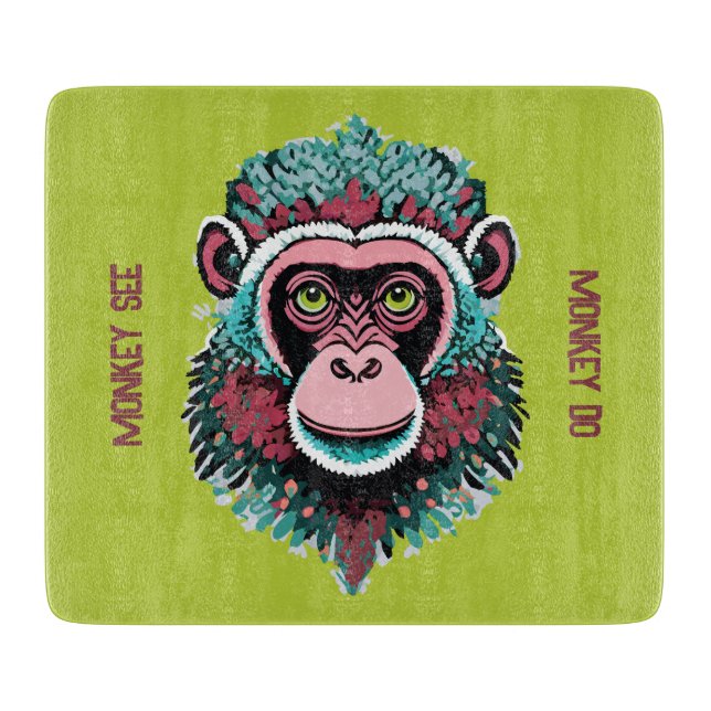 Monkey See, Monkey Do Cutting Board (Front)