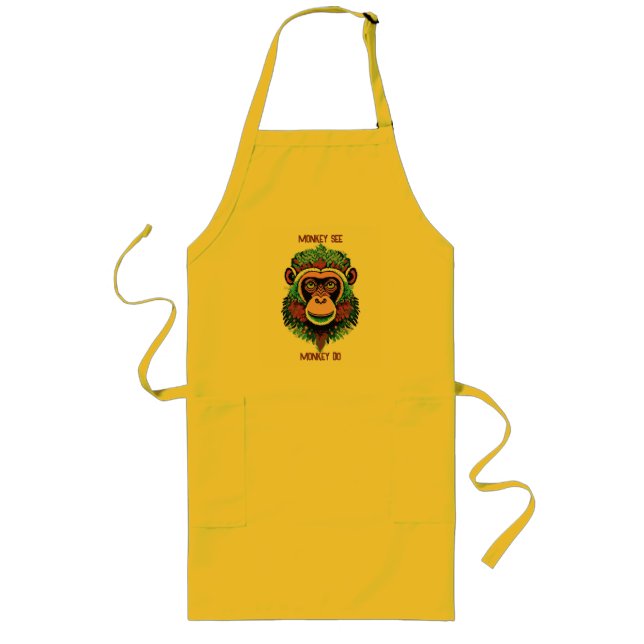 Monkey See, Monkey Do Long Apron (Front)