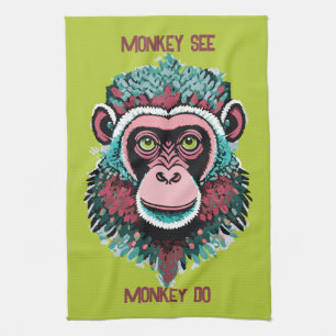 Monkey See, Monkey Do Tea Towel