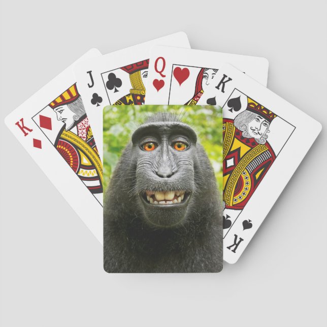 Monkey Selfie Playing Cards (Back)