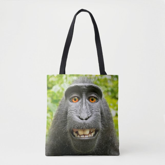 Monkey Selfie Tote Bag (Front)