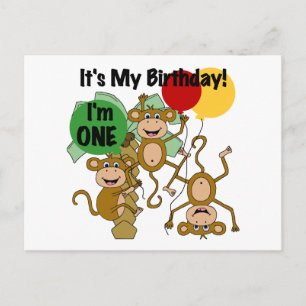 Monkey Shine 1st Birthday Tshirts and Gifts Postcard
