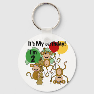 Monkey Shine 2nd Birthday Tshirts and Gifts Key Ring