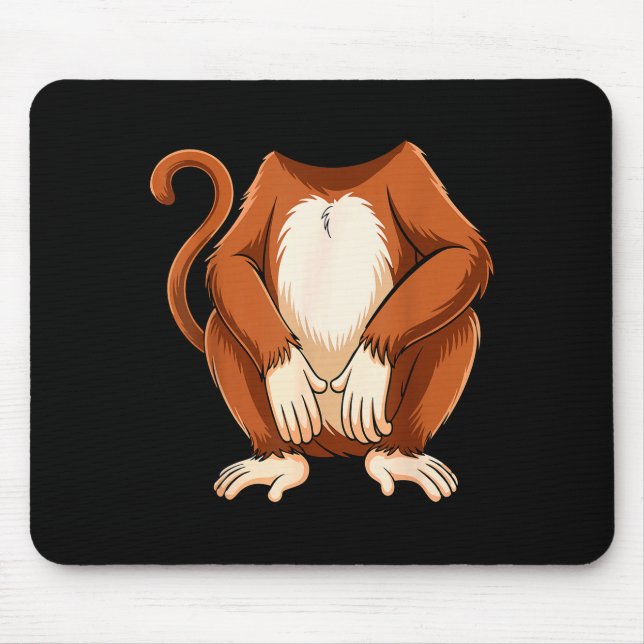 Monkey Shirt Adult Kids Men Women Brown Monkey Cos Mouse Mat (Front)