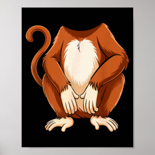 Monkey Shirt Adult Kids Men Women Brown Monkey Cos Poster