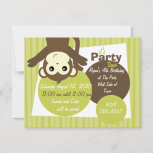 Monkey-Side-Down Invitation
