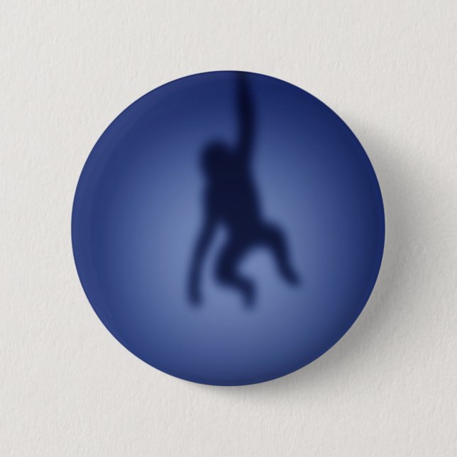 Monkey silhouette 6 cm round badge (Front)