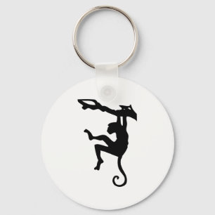 Monkey Silhouette Key Ring