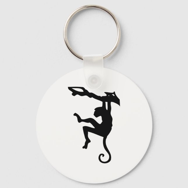 Monkey Silhouette Key Ring (Front)