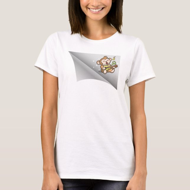 monkey sing under the patch T-Shirt (Front)