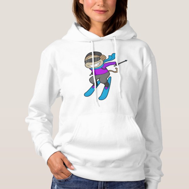 Monkey Skier Ski Hoodie (Front)