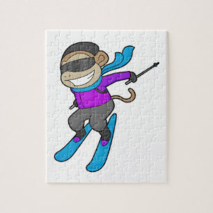 Monkey Skier Ski Jigsaw Puzzle