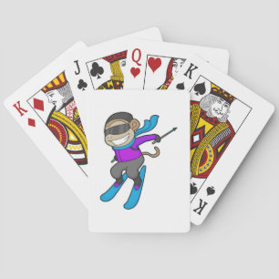 Monkey Skier Ski Playing Cards