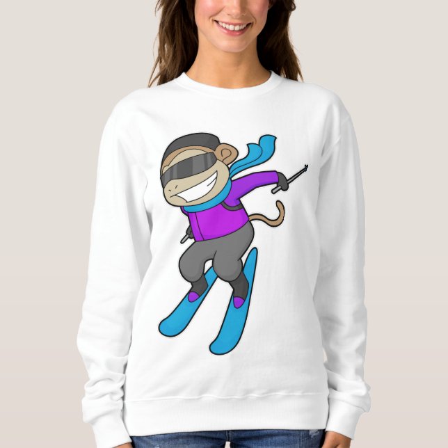 Monkey Skier Ski Sweatshirt (Front)
