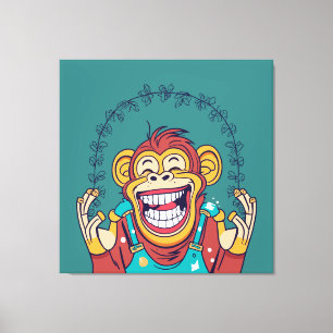 Monkey Smiling Canvas Print
