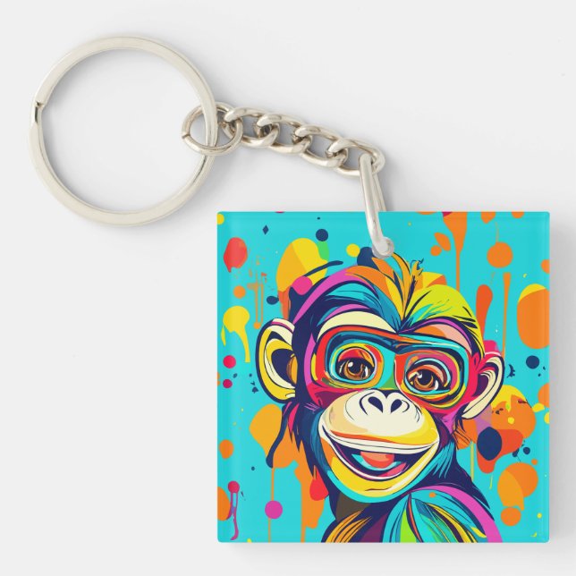Monkey Smiling Key Ring (Front)