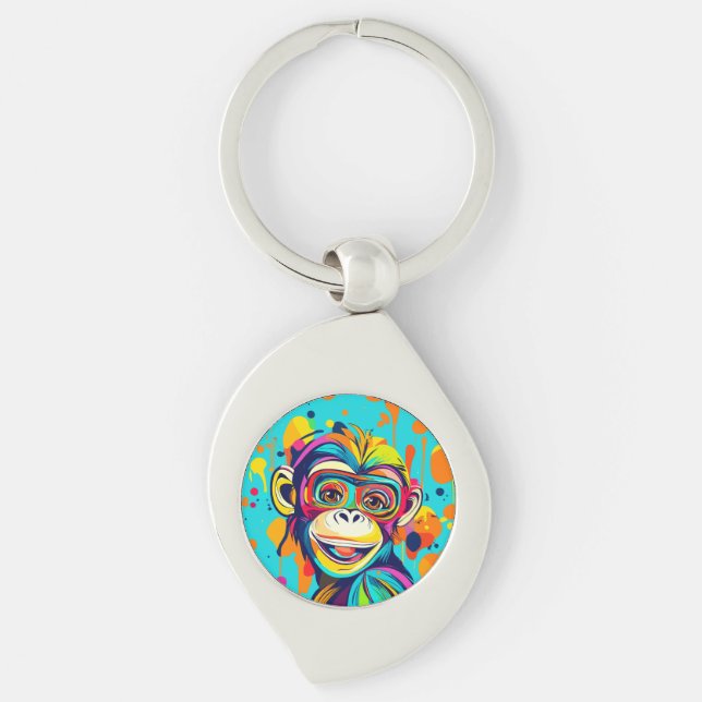 Monkey Smiling Key Ring (Front)