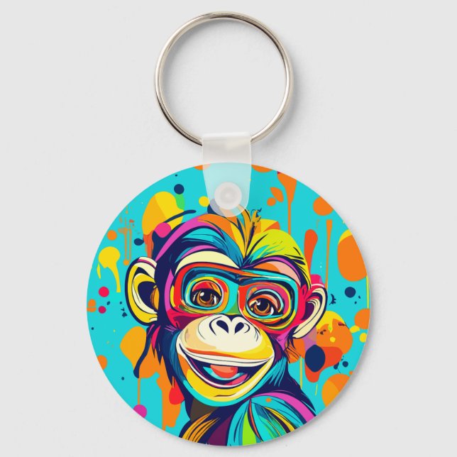 Monkey Smiling Key Ring (Front)