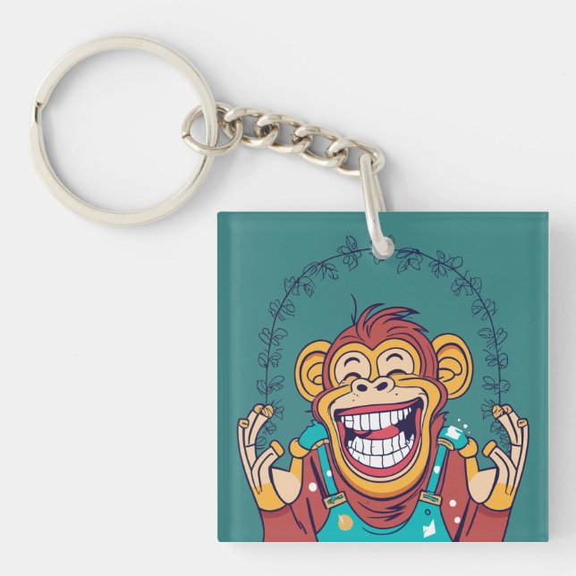 Monkey Smiling Key Ring (Front)