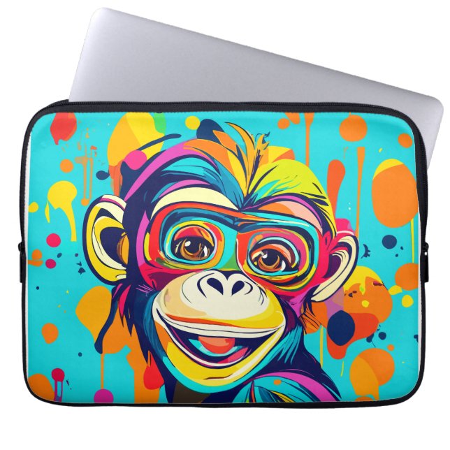 Monkey Smiling Laptop Sleeve (Front)