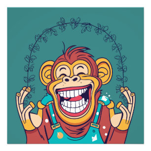 Monkey Smiling Photo Print