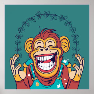 Monkey Smiling Poster