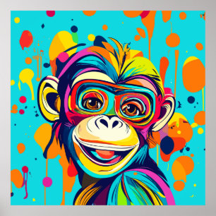 Monkey Smiling Poster
