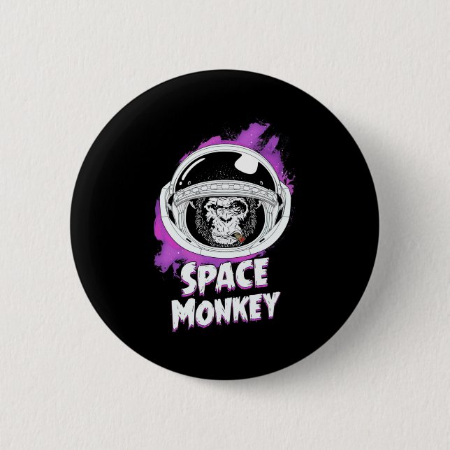 Monkey Space Monkey 6 Cm Round Badge (Front)
