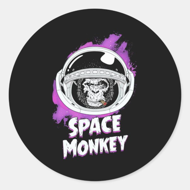 Monkey Space Monkey Classic Round Sticker (Front)