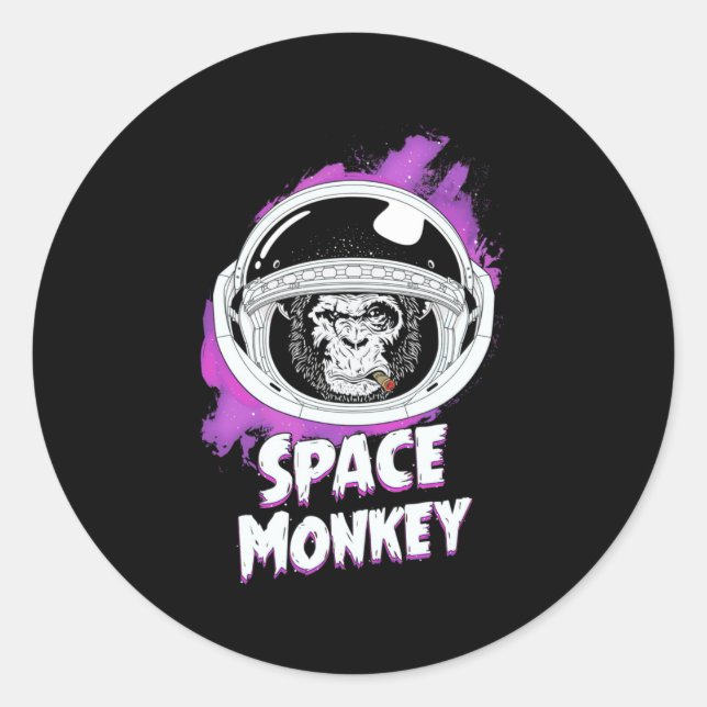 Monkey Space Monkey Classic Round Sticker (Front)