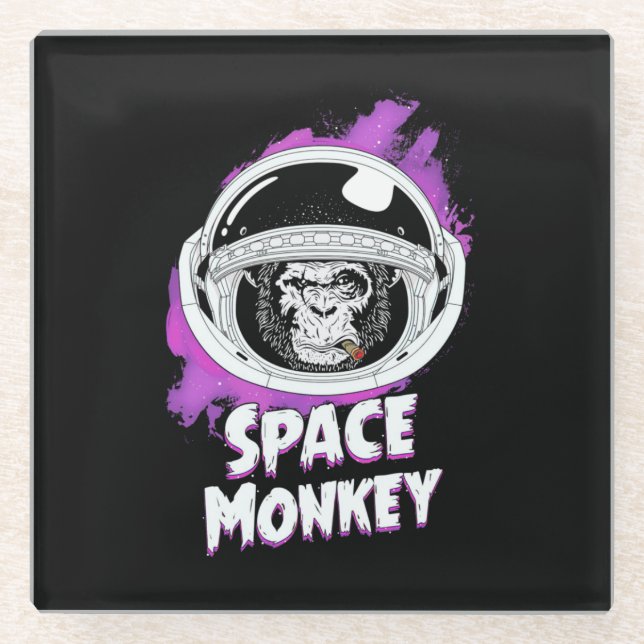 Monkey Space Monkey Glass Coaster (Front)
