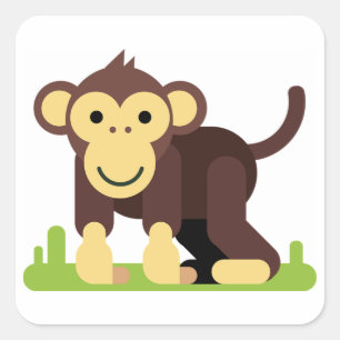 Monkey Square Sticker