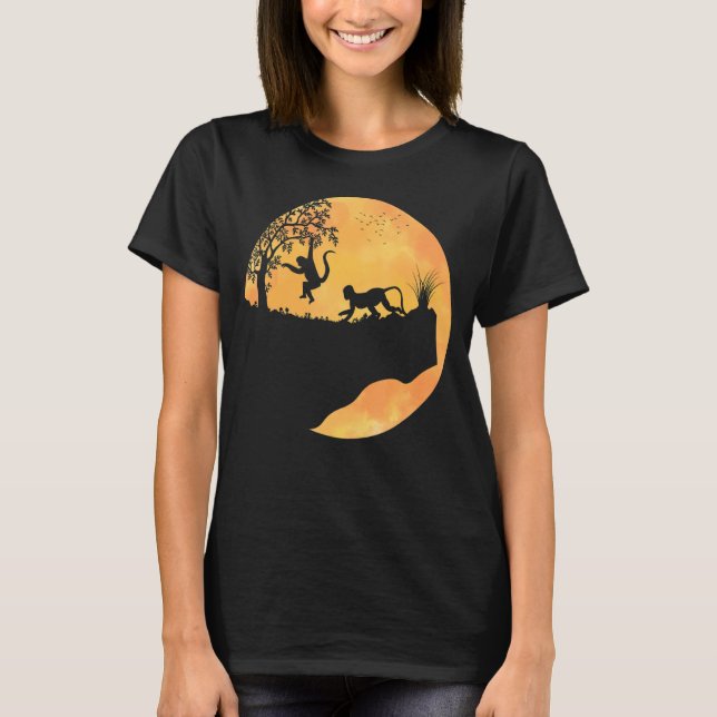 Monkey Sunset For Men Women Cute Monkey T-Shirt (Front)