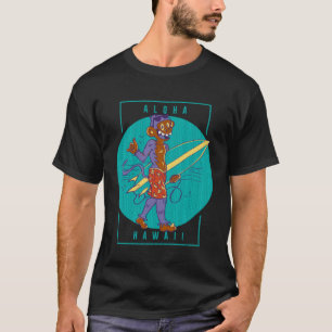 Monkey Surfer Aloha Hawaii Shaka Brah Sign Hang Lo T-Shirt