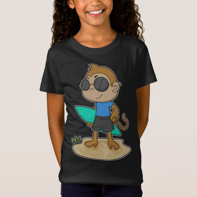 Monkey Surfer Surfboard T-Shirt (Front)