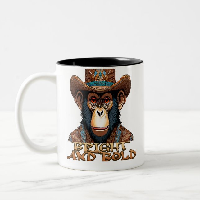  Monkey Swagger Two-Tone Coffee Mug (Left)