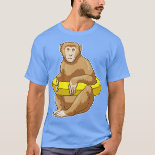 Monkey Swimming Lifebuoy T-Shirt