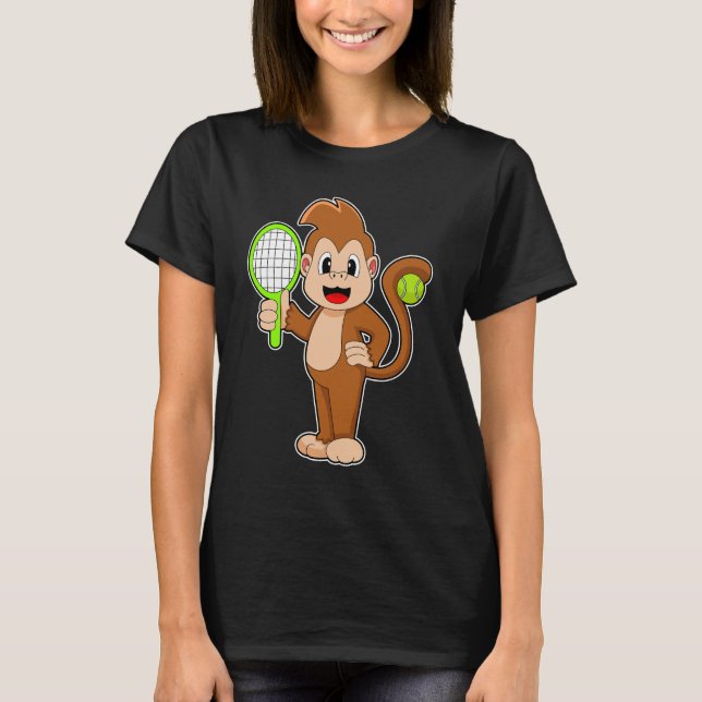 Monkey Tennis Tennis racket T-Shirt (Front)